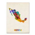 Trademark Fine Art Michael Tompsett 'Mexico Watercolor Map' Canvas Art, 35x47 MT0496-C3547GG